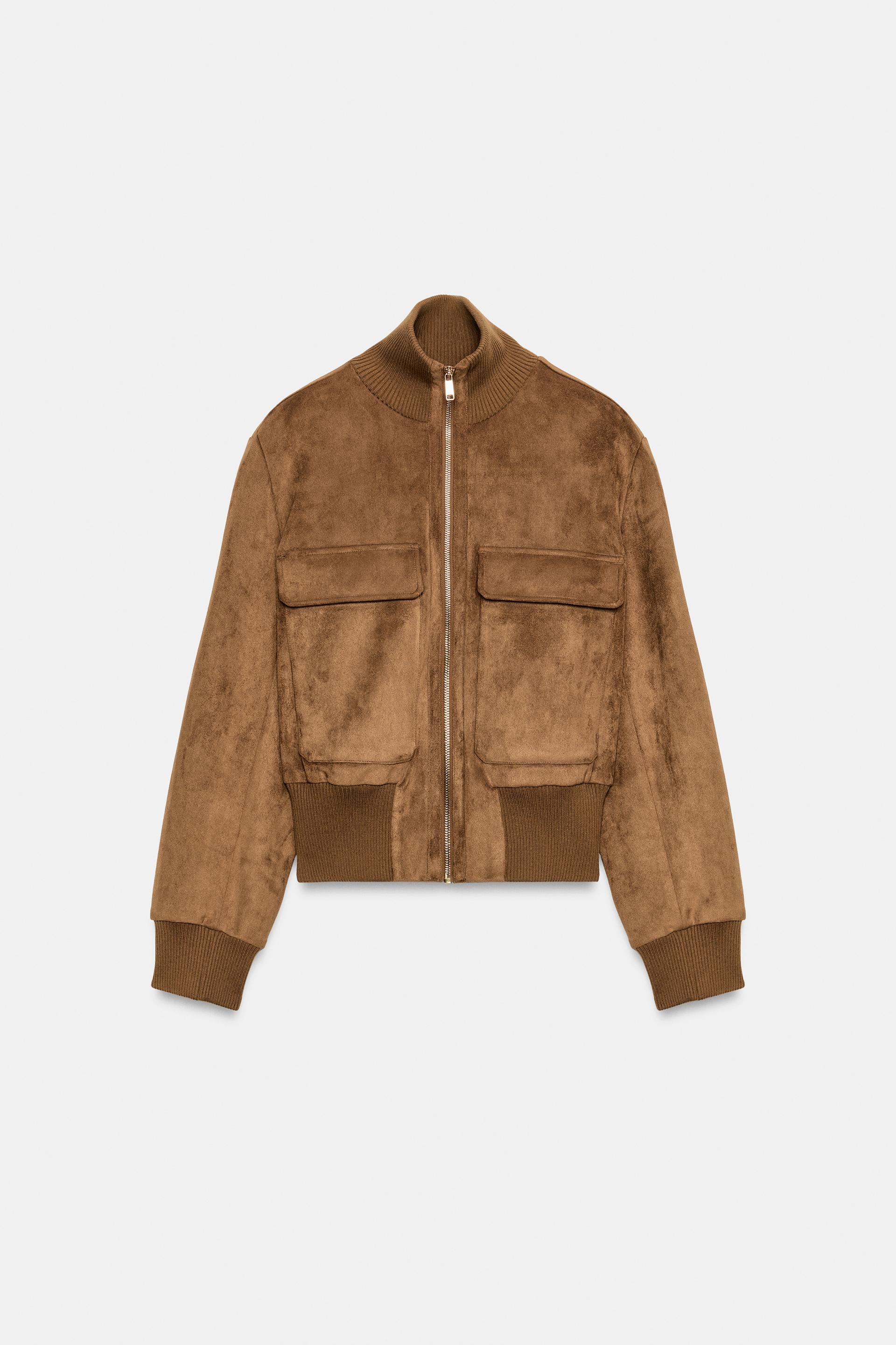 Bomber efecto ante con bolsillos