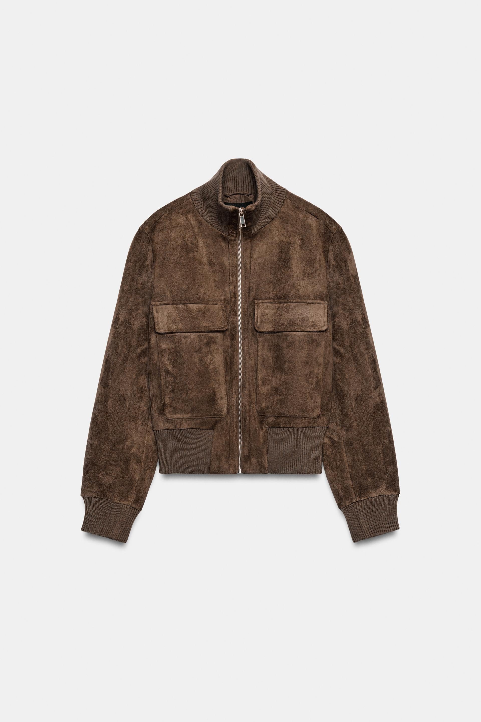 Bomber efecto ante con bolsillos